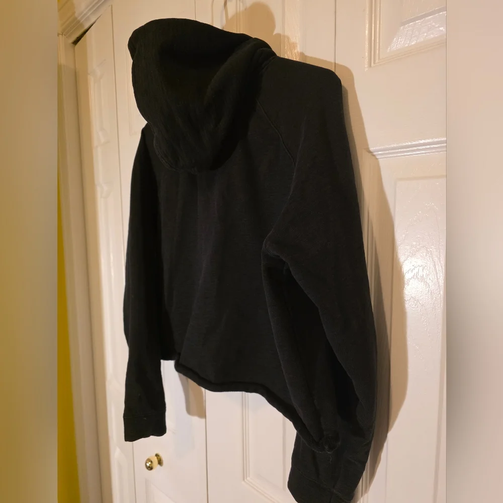 Aritzia Wilfred Free Cropped French Terry Hoodie Black Medium - Picture 7 of 11